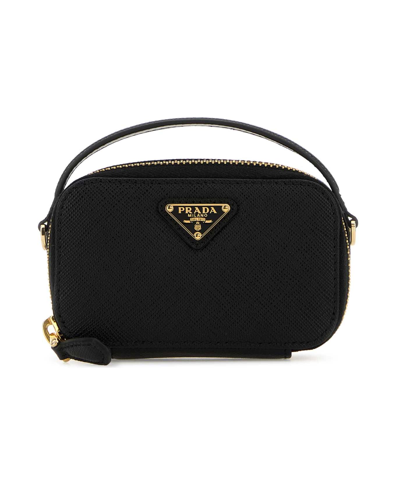 Prada Black Leather Pouch - NERO
