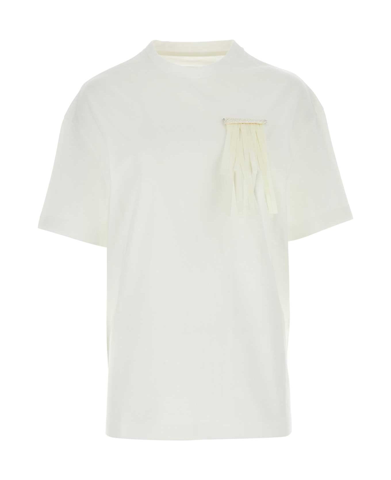 Jil Sander White Cotton T-shirt - PORCELAIN