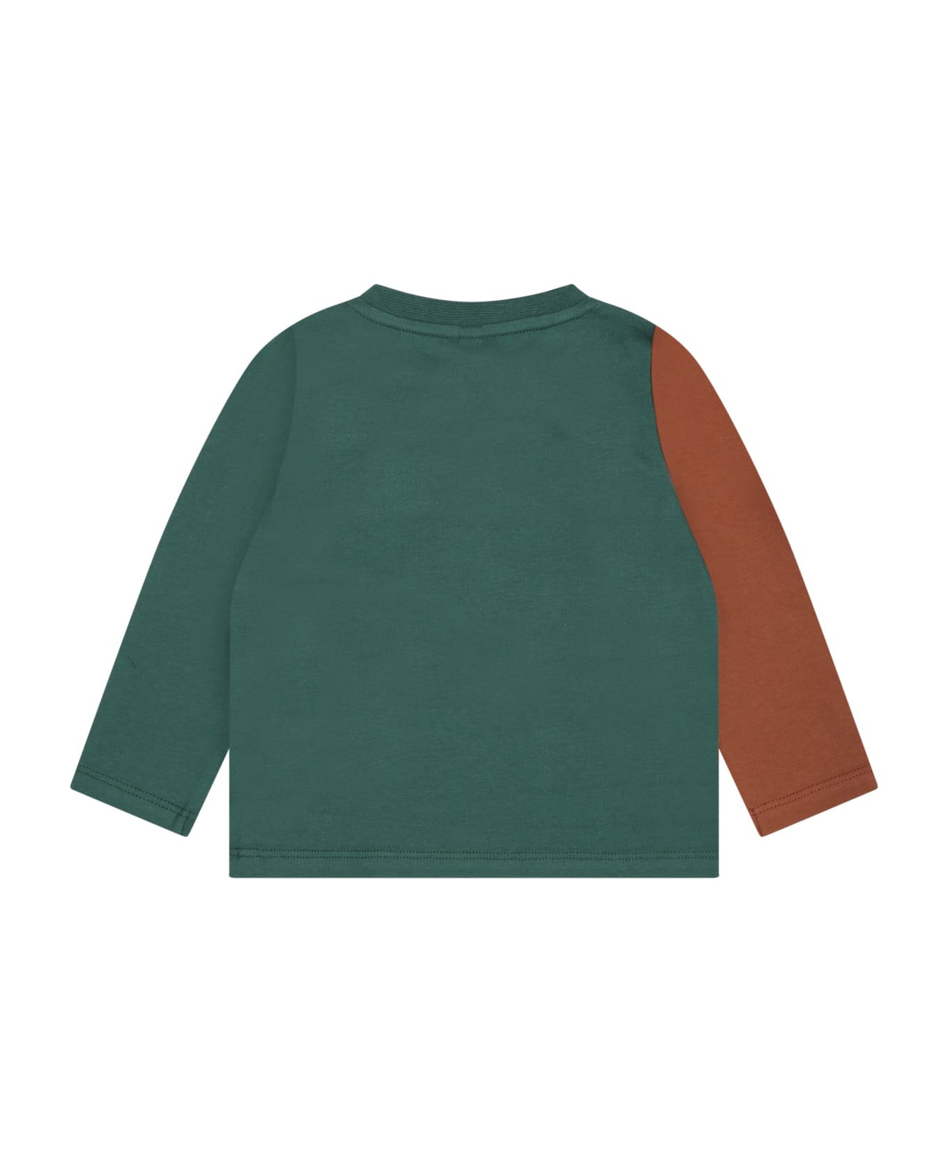Stella McCartney Kids Green T-shirt For Baby Boy With Logo And Print - Green