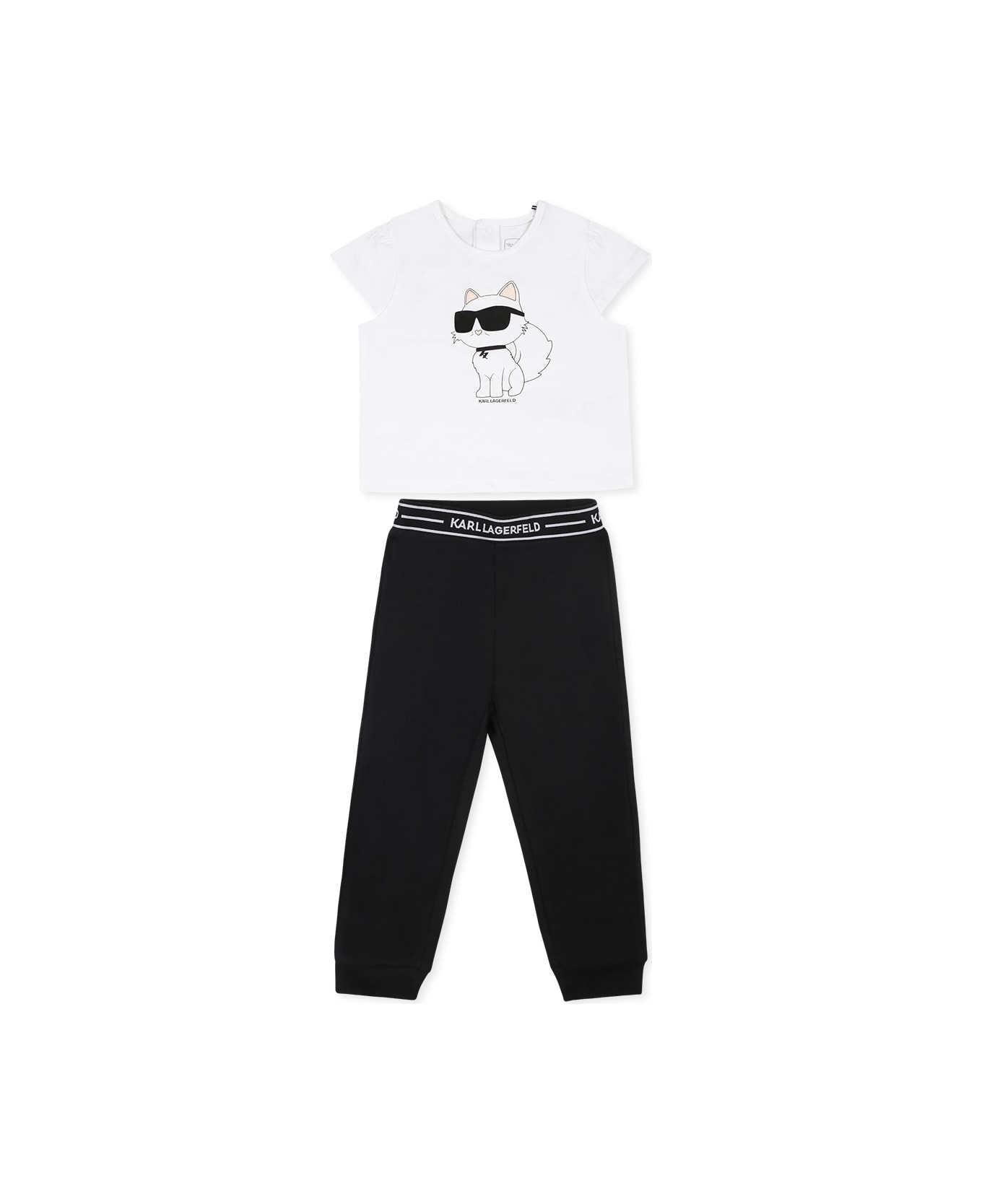 Karl Lagerfeld Kids Multicolor Suit For Baby Girl With Choupette - Multicolor ボディスーツ＆セットアップ
