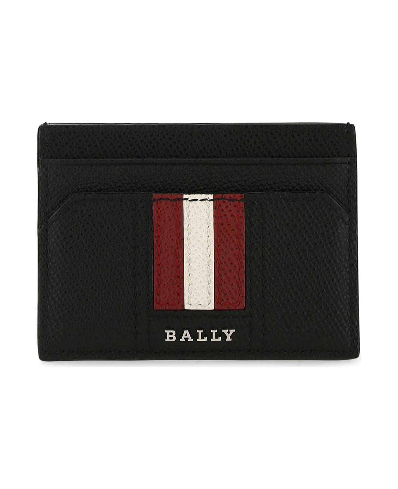 Bally Black Leather Thar Card Holder - BLACK