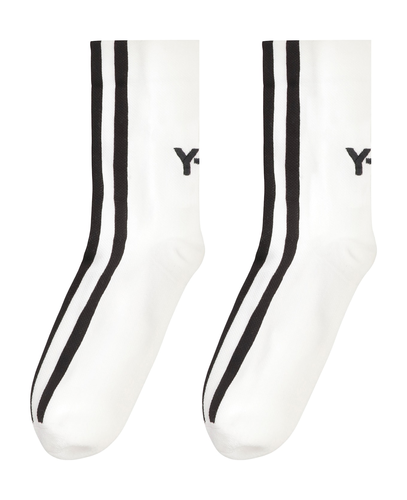 Y-3 Logo Cotton Blend Socks - White