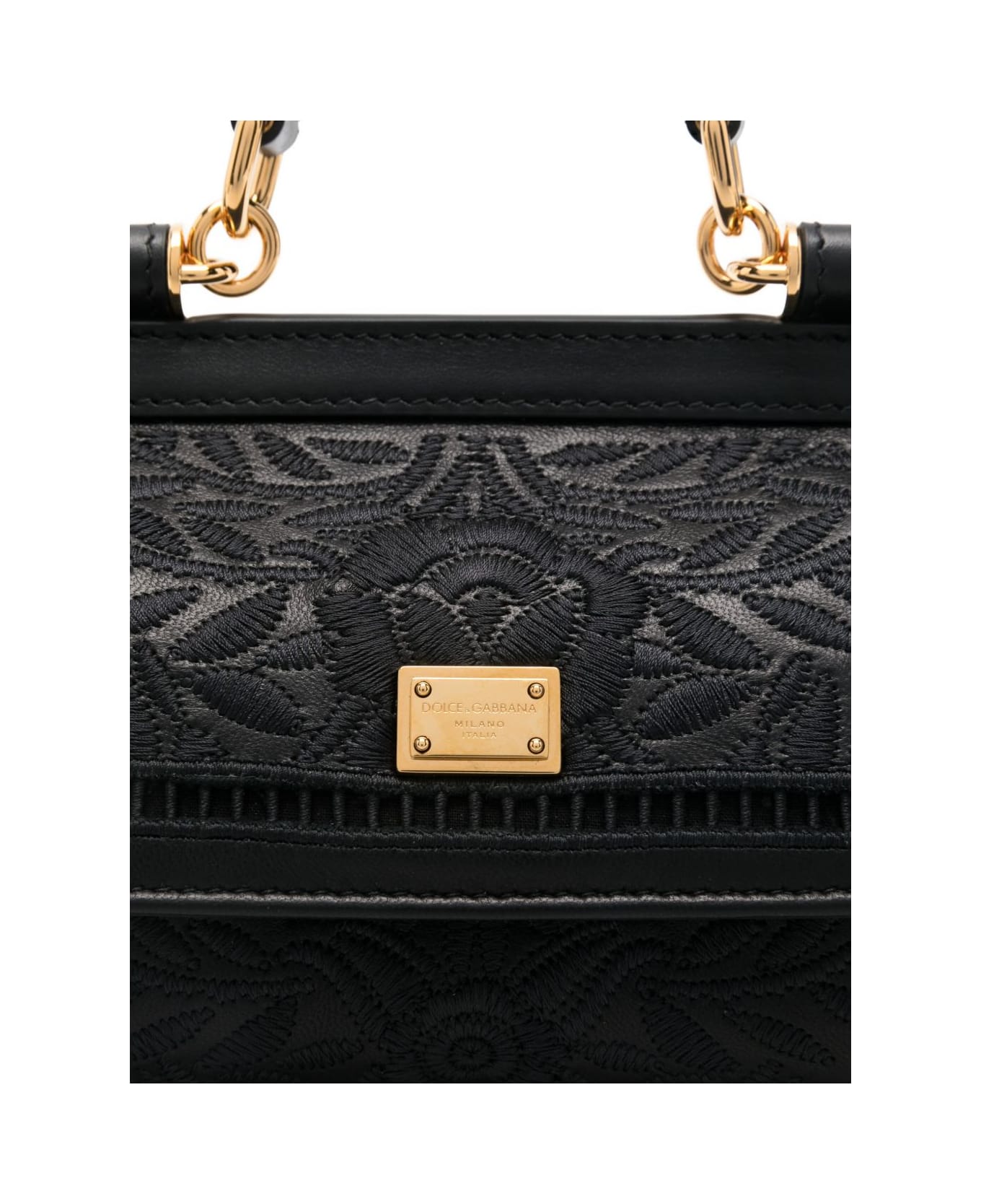 Dolce 
Gabbana Sicily Small Embroidered Handbag - Black