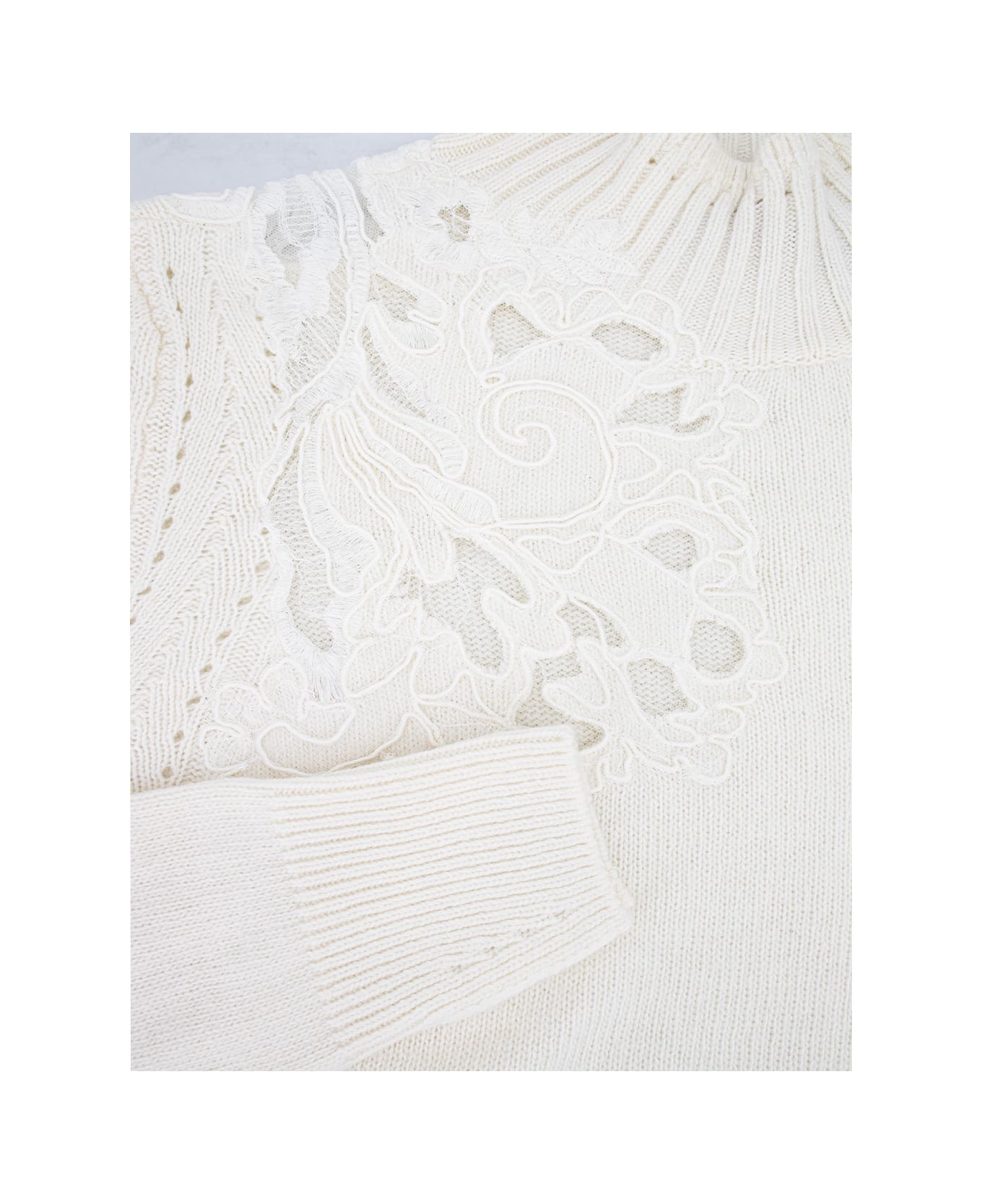 Ermanno Scervino Sweater - SNOW WHITE  OFF WHITE