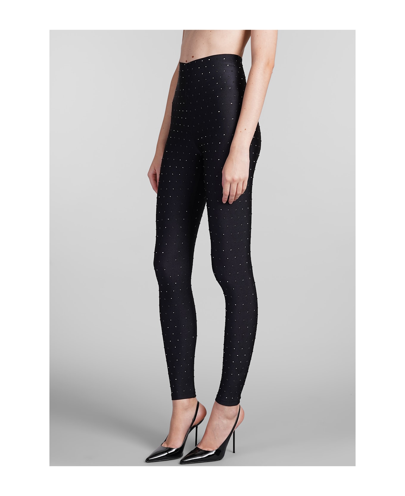 The Andamane Holly Crystal Leggings In Black Polyamide - black