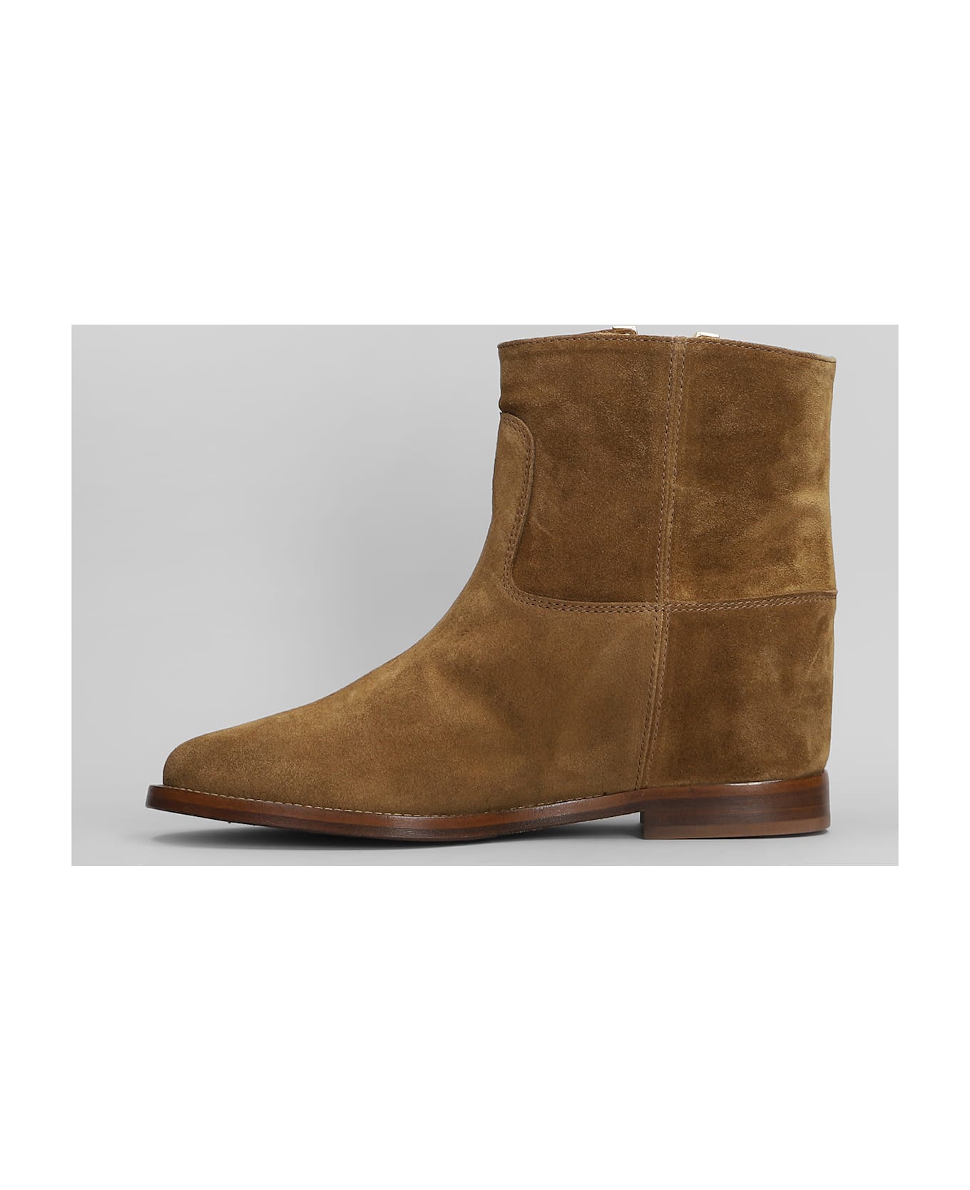 Via Roma 15 Ankle Boots Inside Wedge In Leather Color Suede - leather color