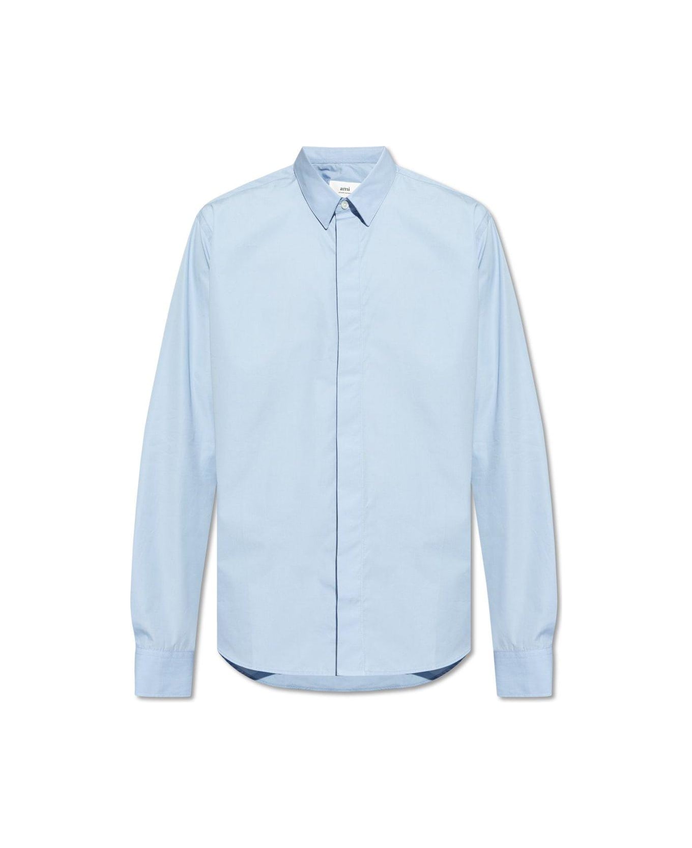Ami Alexandre Mattiussi Paris Concealed Fastened Shirt - Cashmere Blue