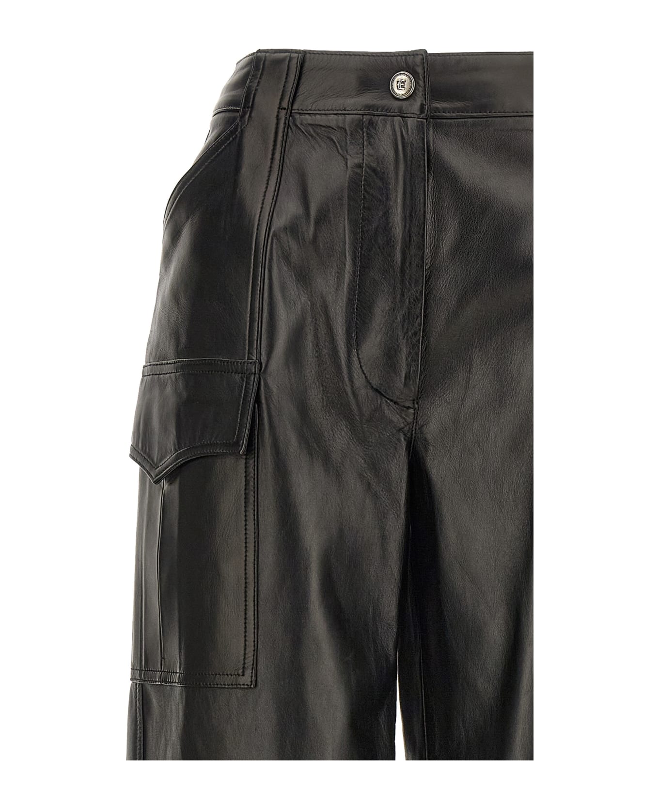 Ermanno Scervino Leather Cargo Pants - Black