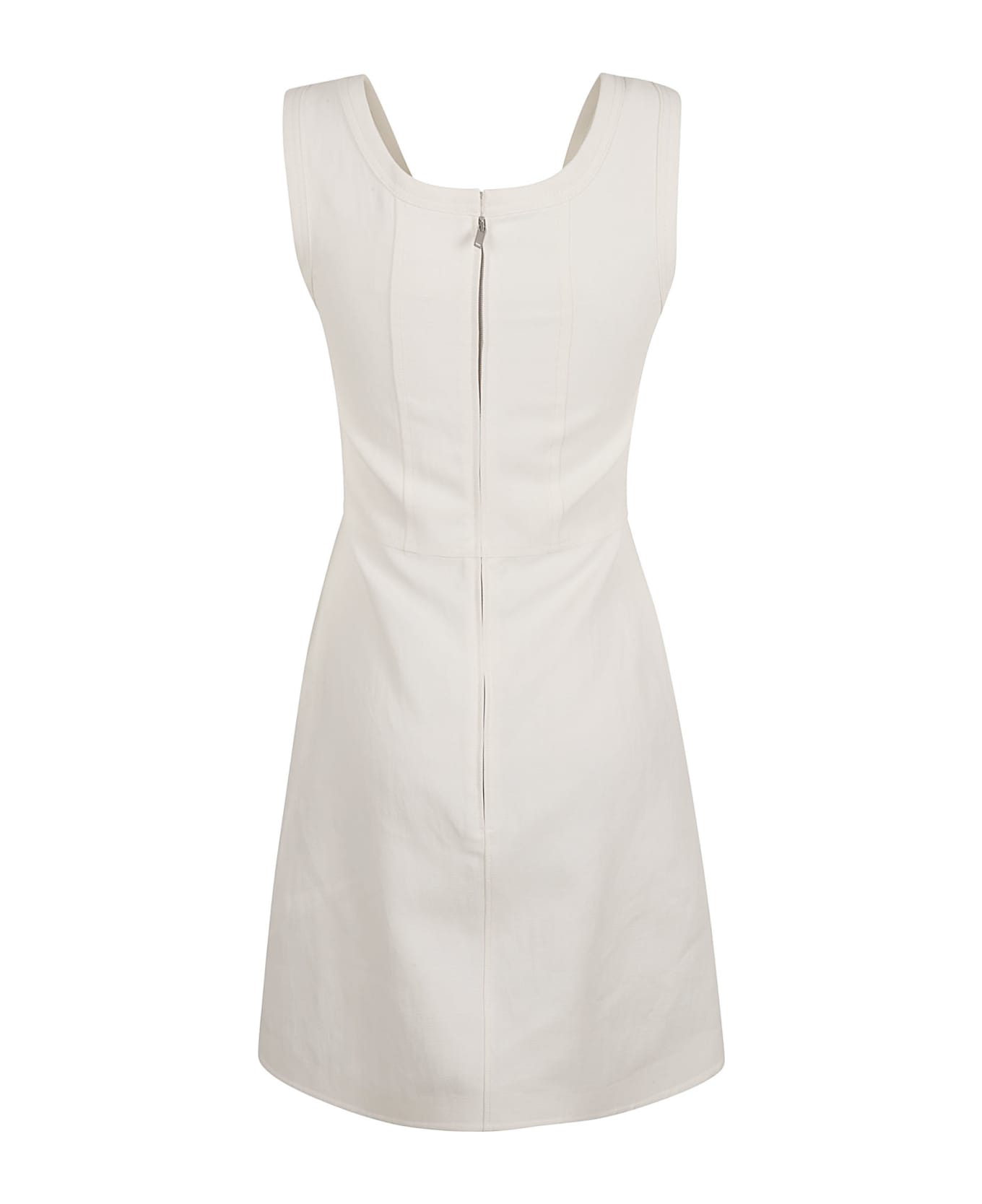 Jil Sander Textured Linen & Viscose Dress - Optic White