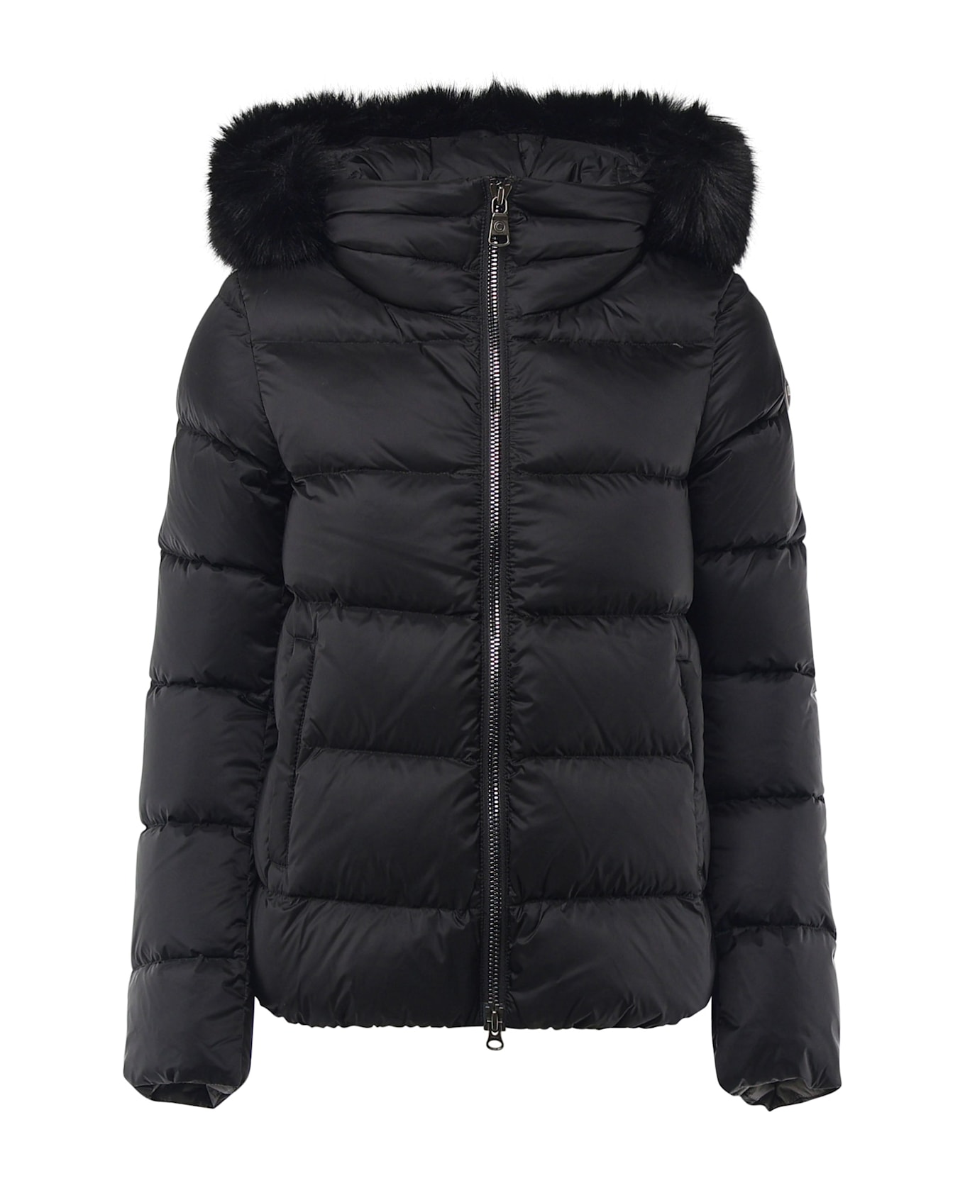 Colmar Down Jacket Detachable Faux Fur Hood - Black
