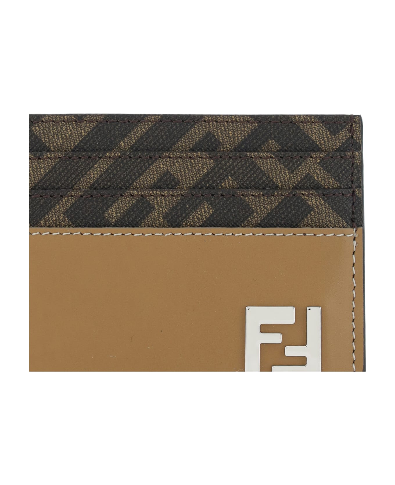 Fendi 'ff Squared' Card Holder - Sand/tbmr