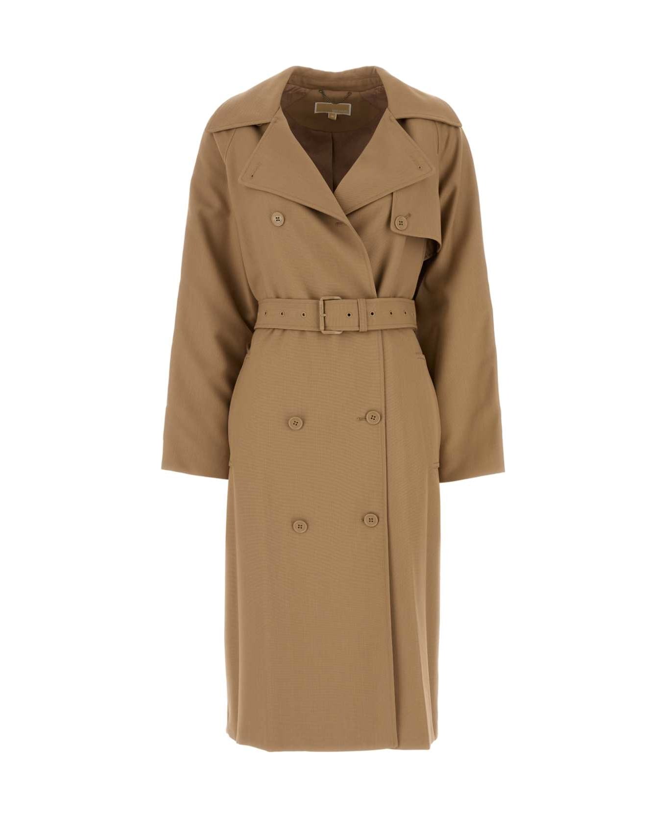 Michael Kors Camel Polyester Blend Trench Coat - CAFE