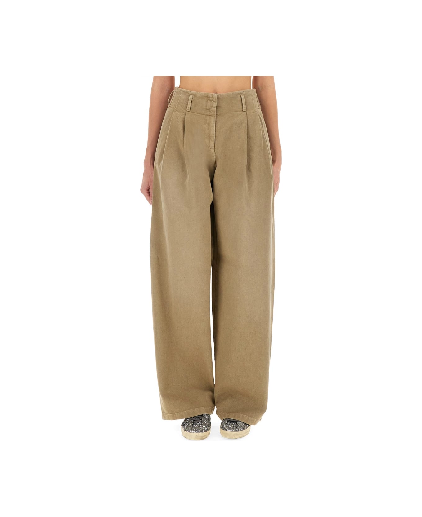 Golden Goose Cotton Pants - BROWN