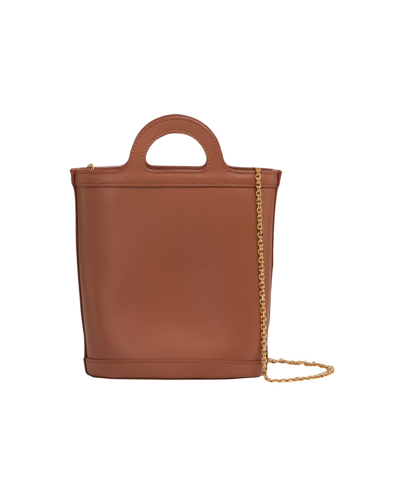 Marni Tropicalia Nano Bucket Bag In Brown Leather - Brown