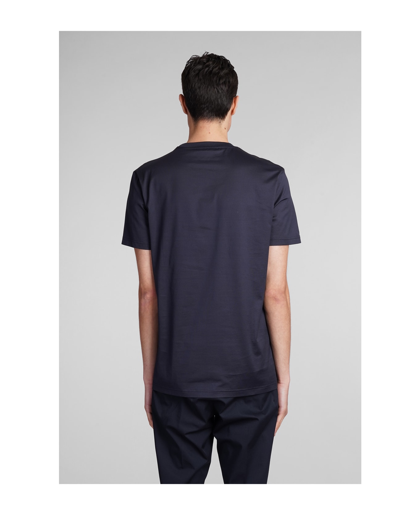 Low Brand B134 Basic T-shirt In Blue Cotton - blue シャツ