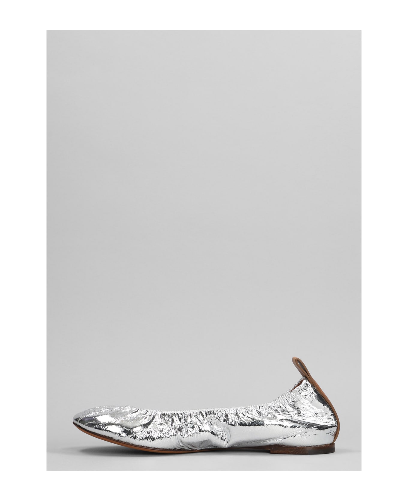 Lanvin Ballet Flats In Silver Leather - silver フラットシューズ