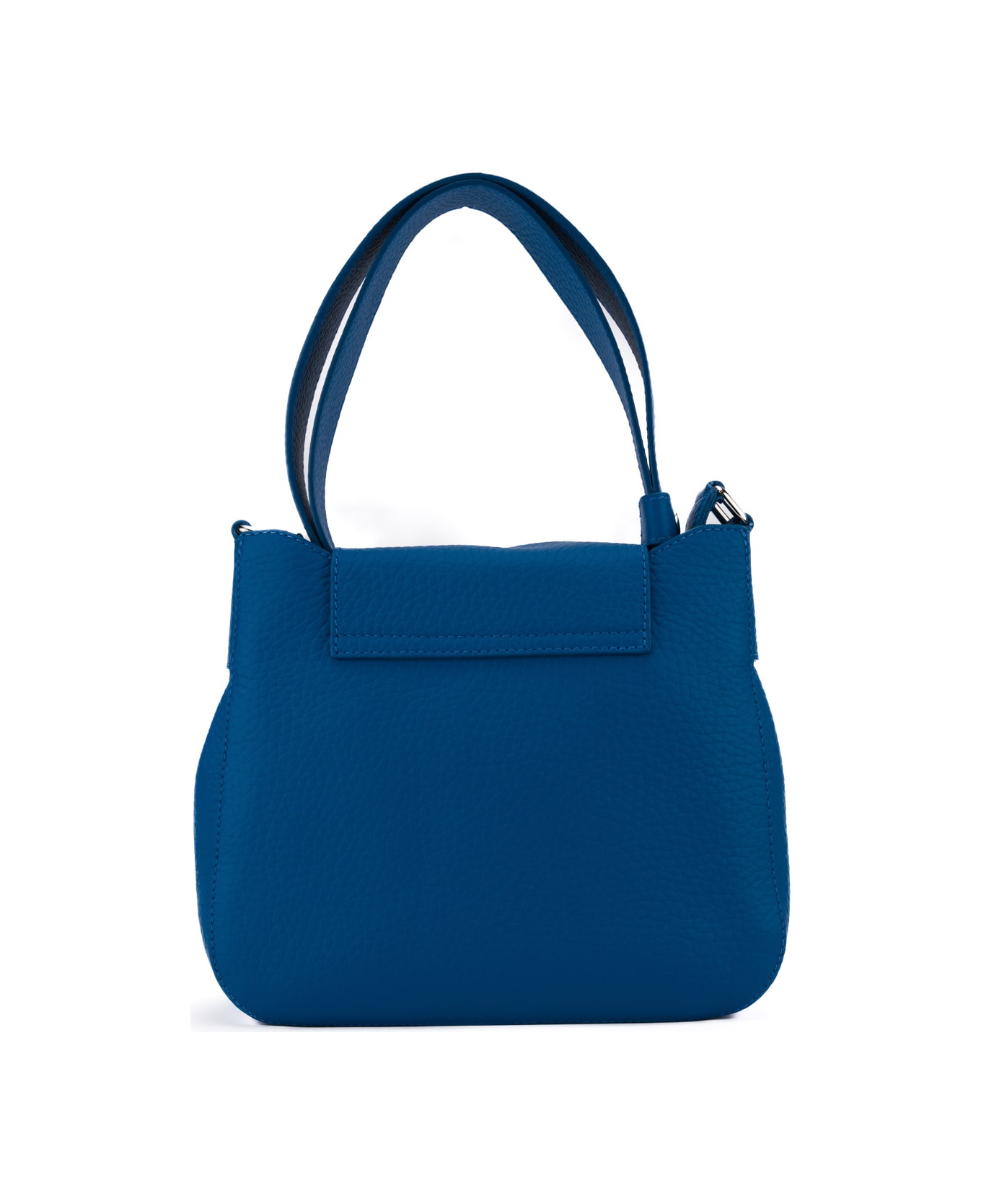 Orciani Dama Soft Midi Bag In Leather - Blu elettrico