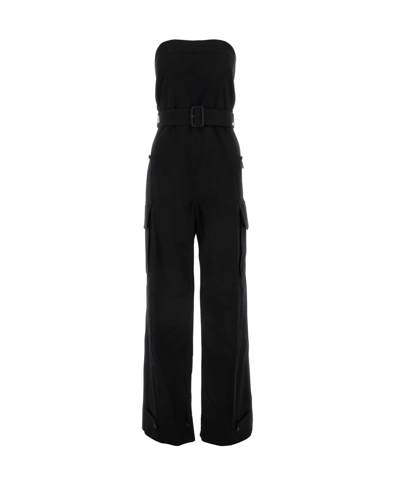 Saint Laurent Black Drill Jumpsuit - NOIR