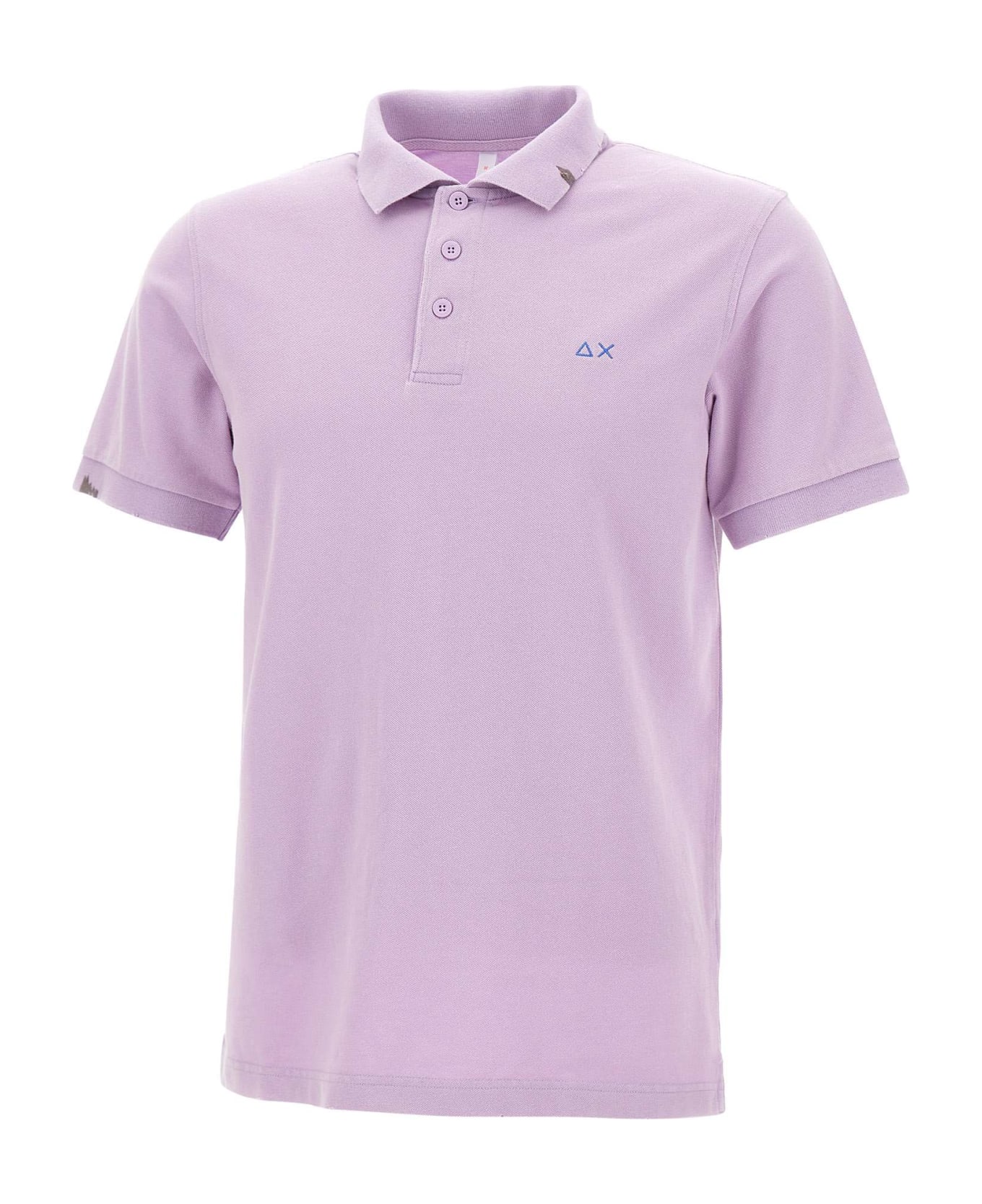 Sun 68 "solid" Polo Shirt Cotton - LILAC ポロシャツ