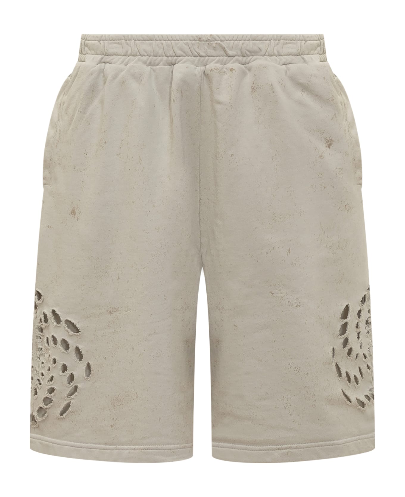 44 Label Group Shorts With Vortex Pattern - DIRTY WHITE-GYPS ショートパンツ