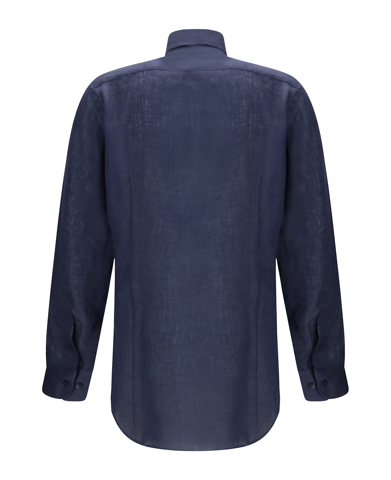 Etro Linen Shirt With Contrasting Pegaso Embroidery Logo