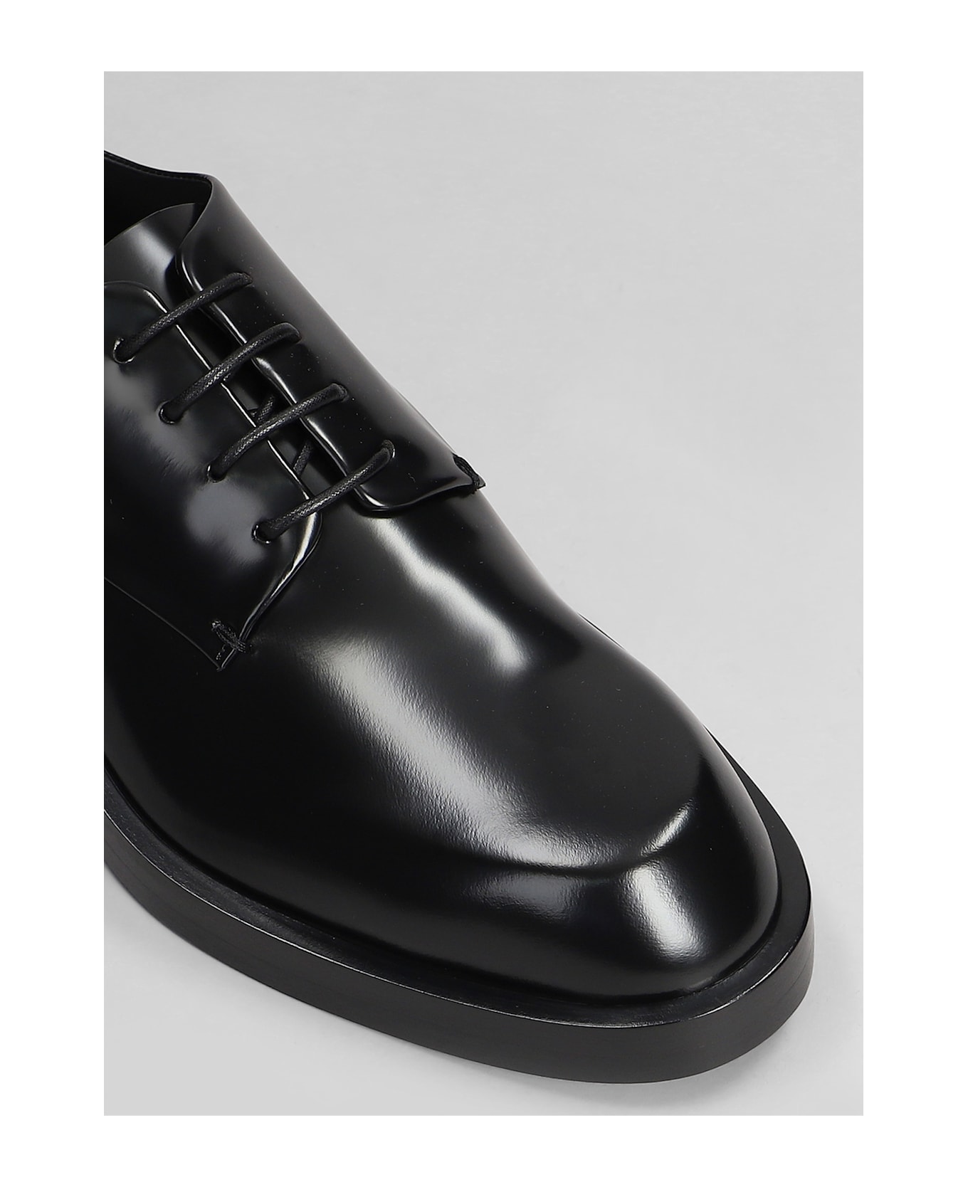 Jil Sander Lace Up Shoes In Black Leather - black