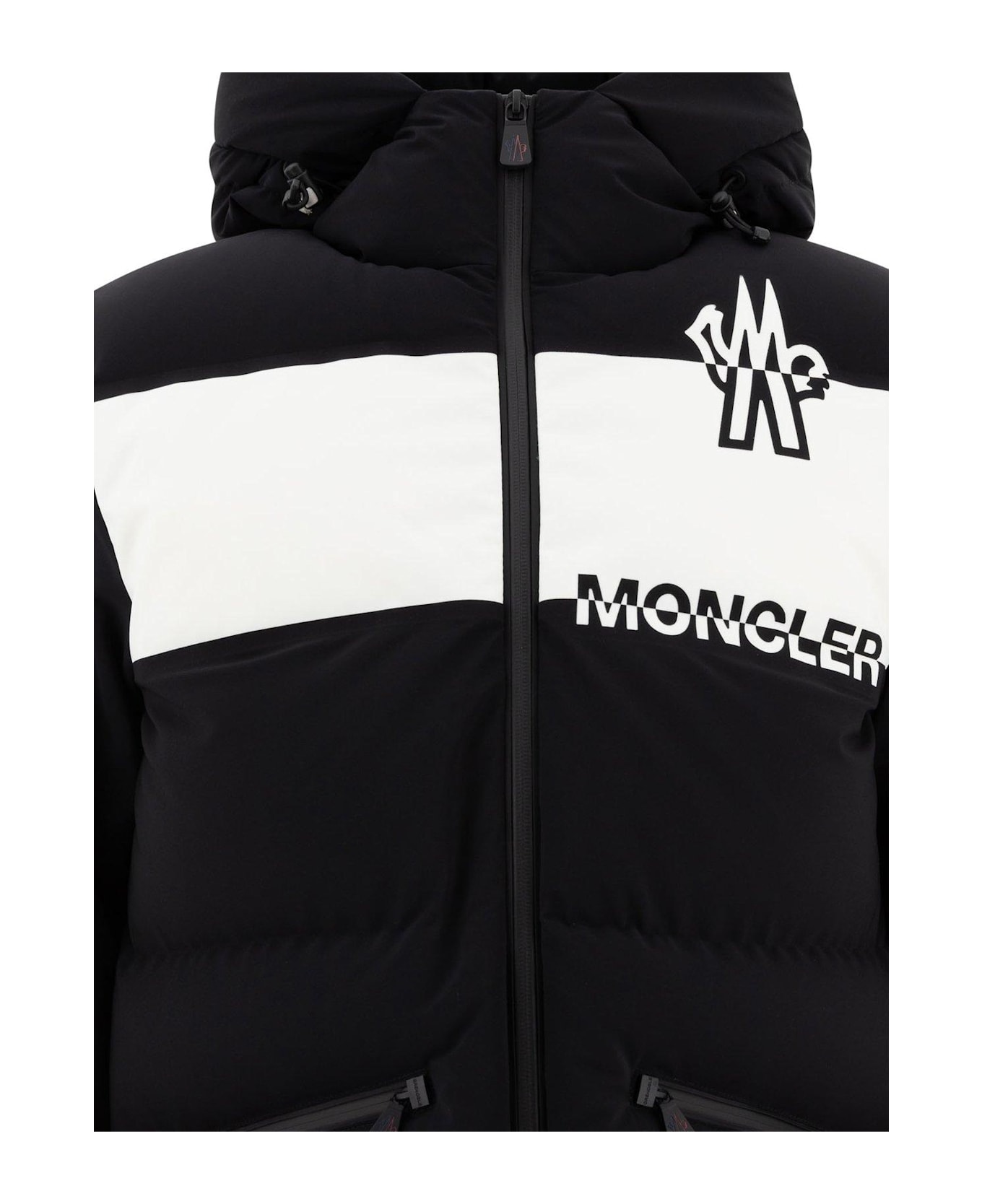 Moncler Grenoble Logo Printed Hooded Down Jacket