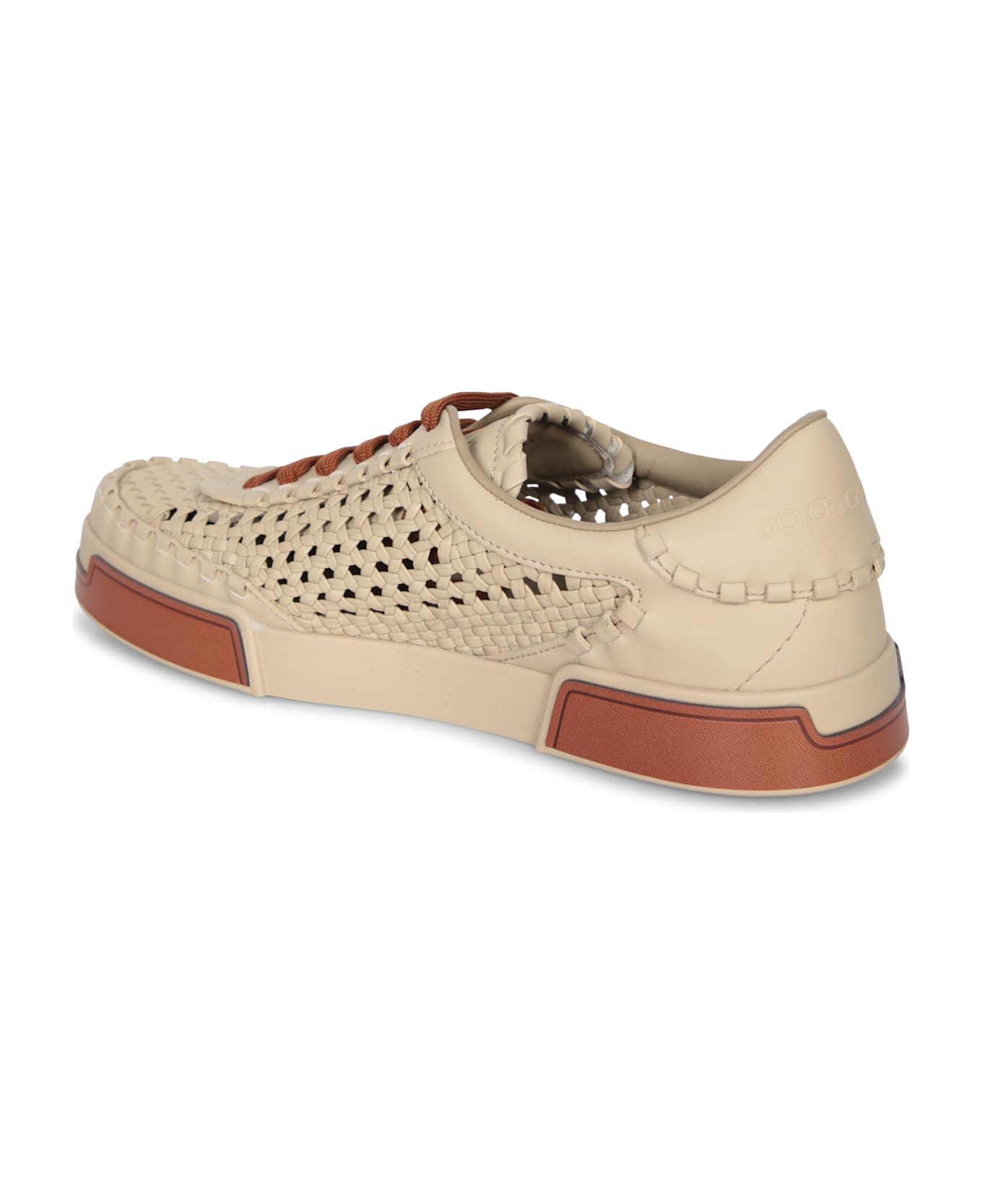 Dolce 
Gabbana Cappuccino Leather Portofino Sneakers - SABBIASABBIACUOIO