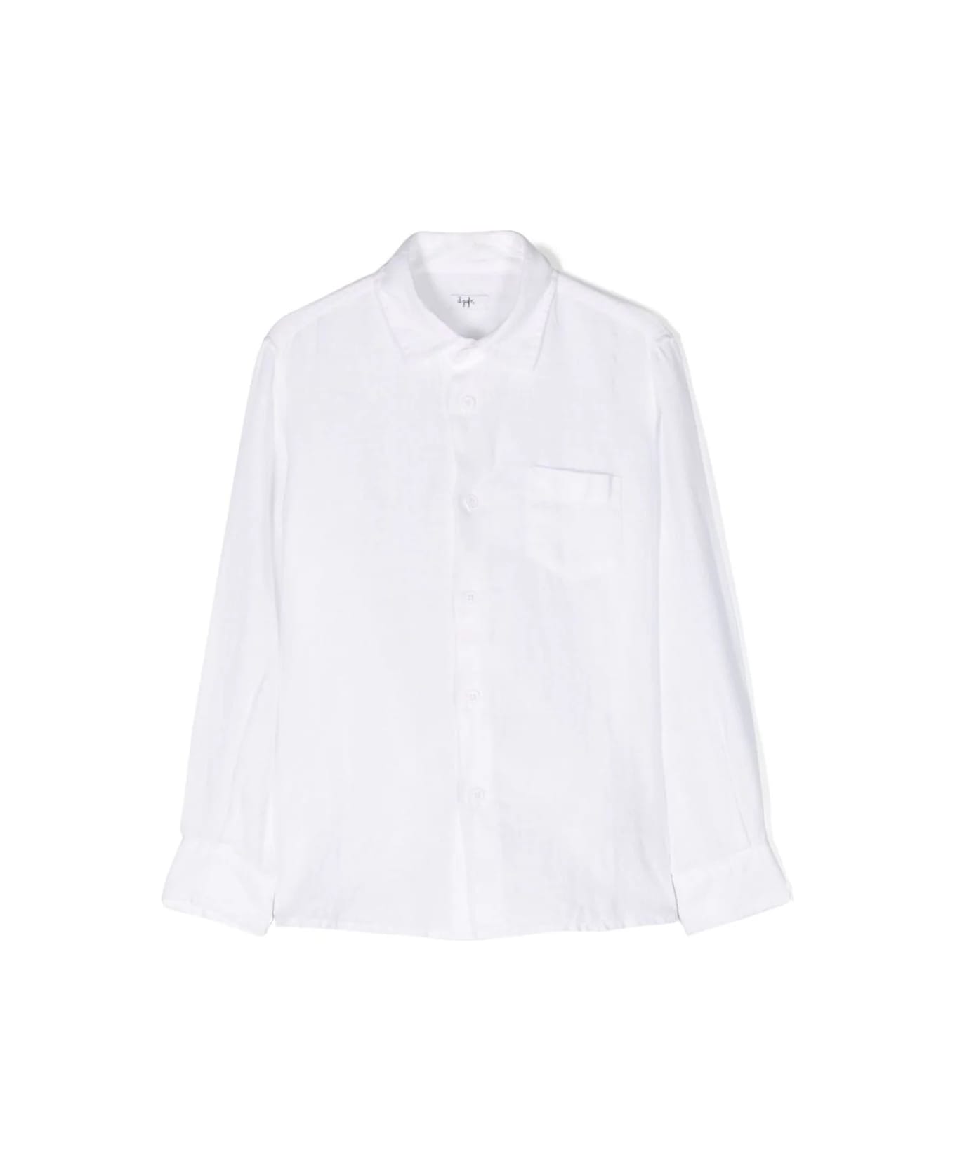 Il Gufo White Linen Shirt With Pocket - White