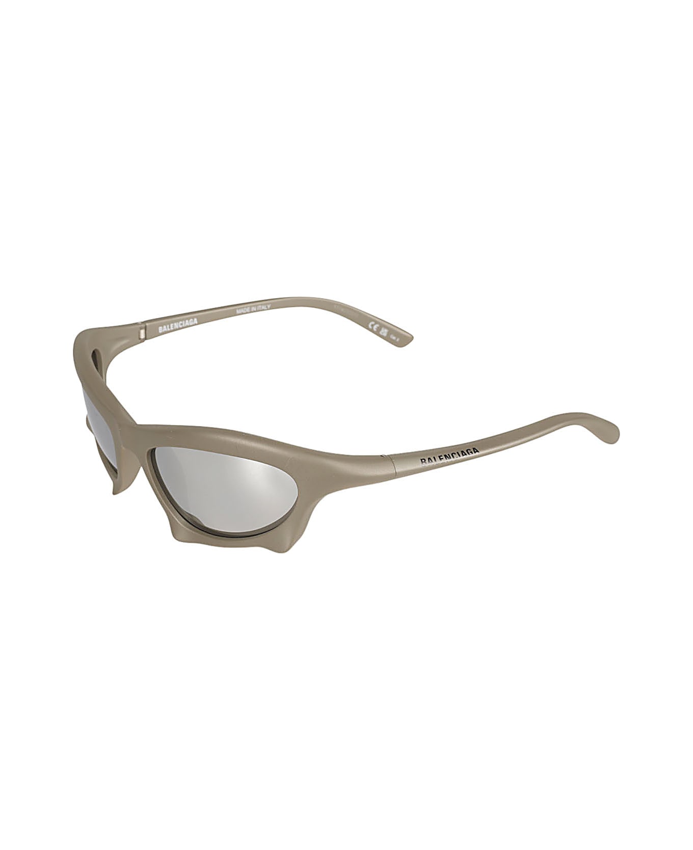 Balenciaga Eyewear Cat Eye Logo Sunglasses - Ruthenium/Silver