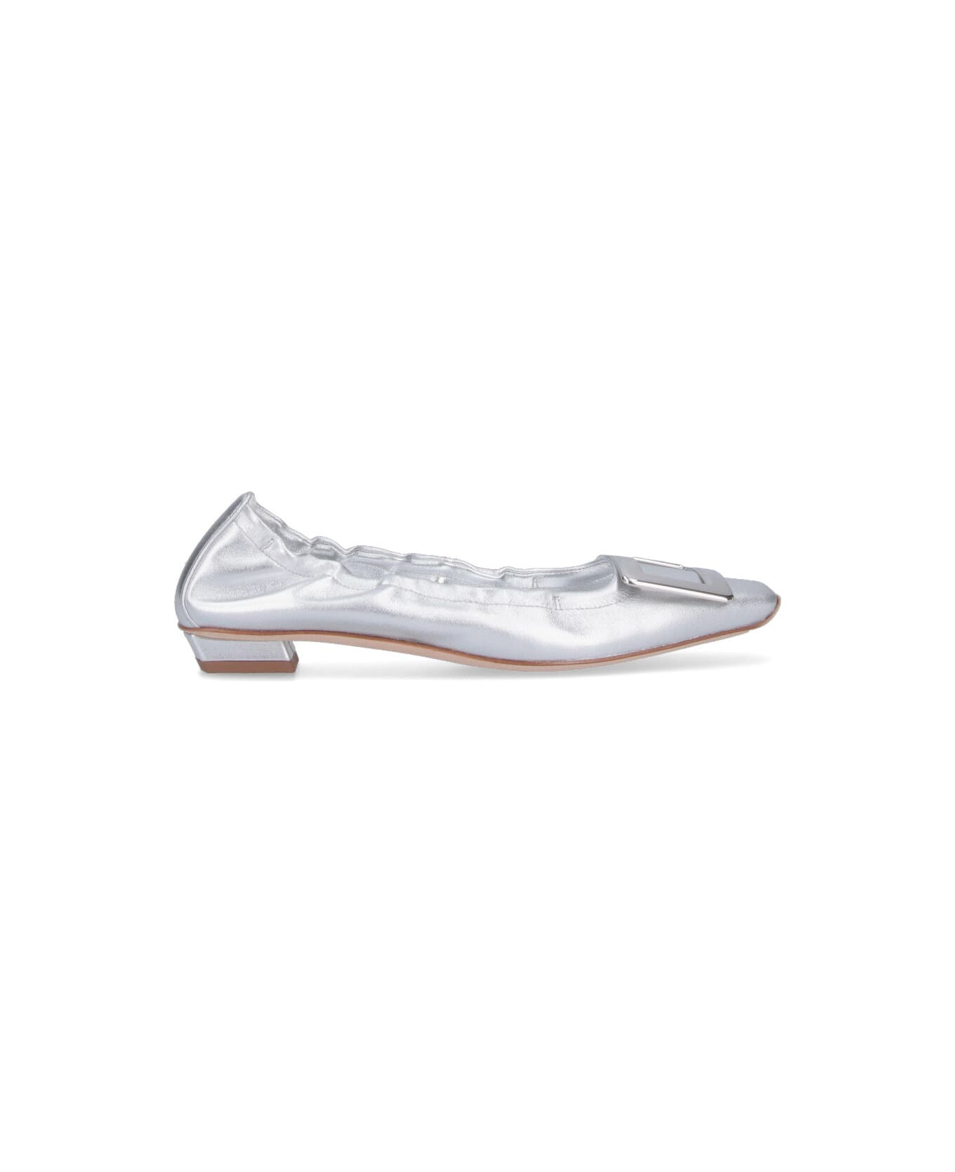 Roger Vivier 
belle Viviere
 Heeled Ballet Flats - Silver