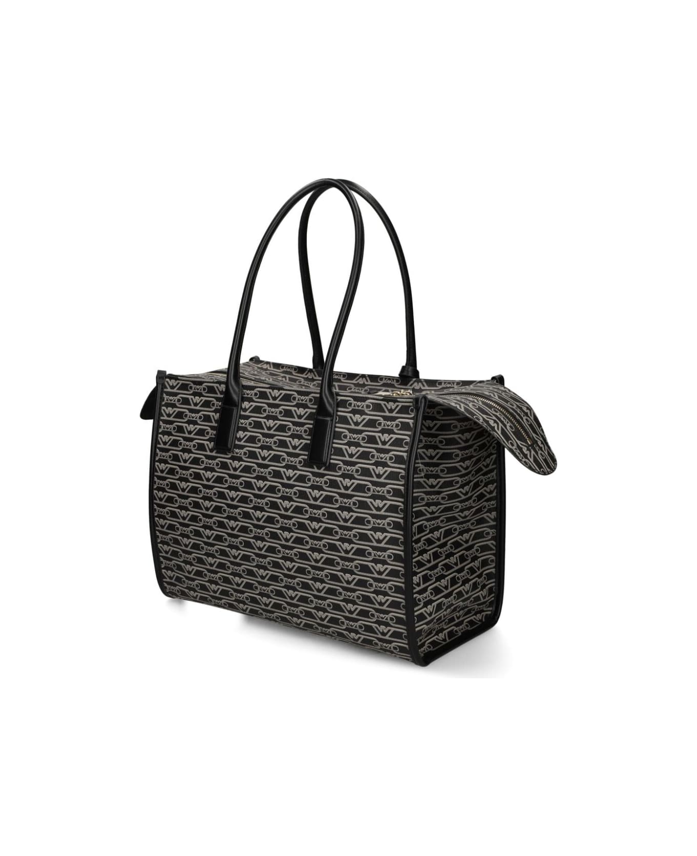 Emporio Armani Shopping Bag - Black Ecru