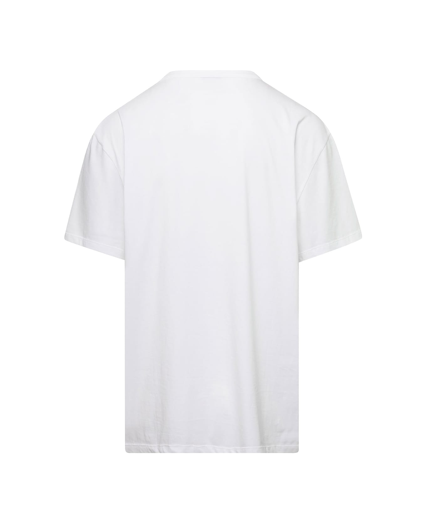 Alexander McQueen White Creneck T-shirt With Contrasting Logo Lettering Originals In Cotton Man - White