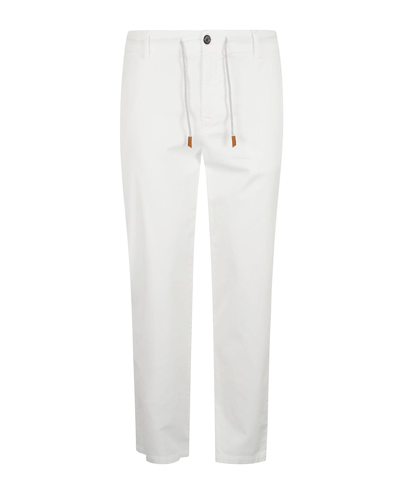 Eleventy Drawstringed Buttoned Trousers - White ボトムス