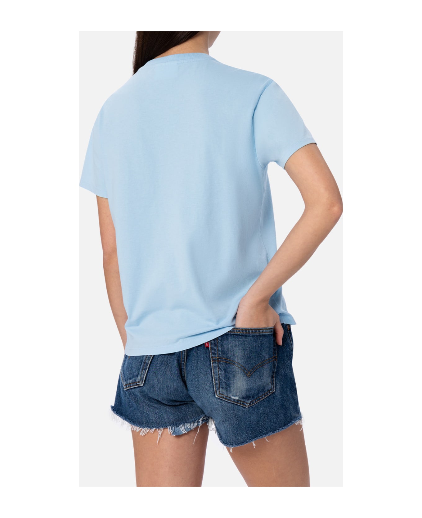 MC2 Saint Barth Woman Light Blue Cotton Jersey Crewneck T-shirt Emilie - SKY