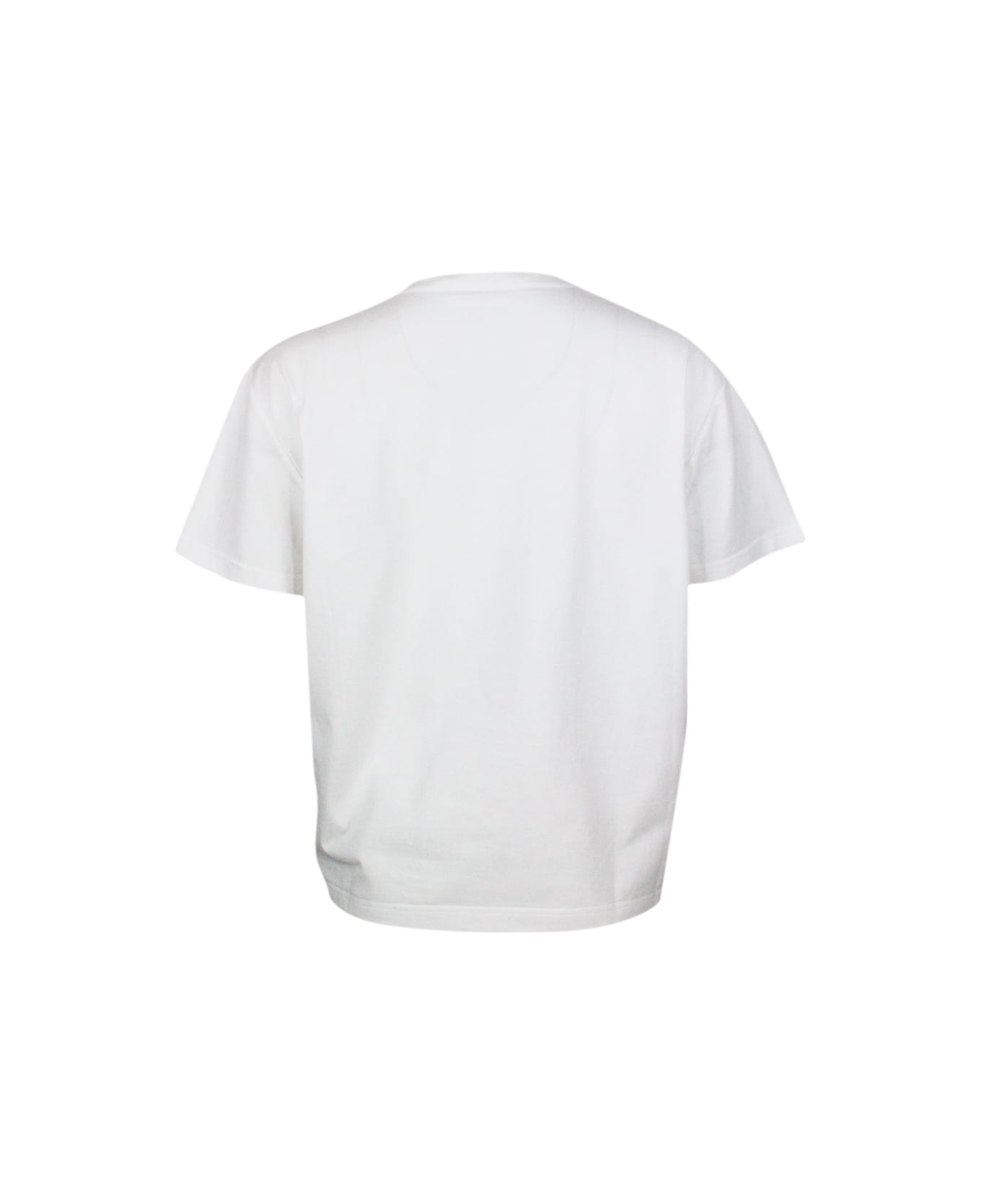 Fabiana Filippi Crew-neck And Short-sleeved T-shirt In Soft Stretch Cotton - White