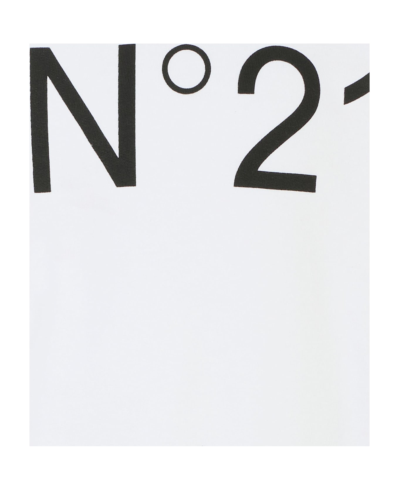 N.21 White Sweatshirt For Girl With Logo - White