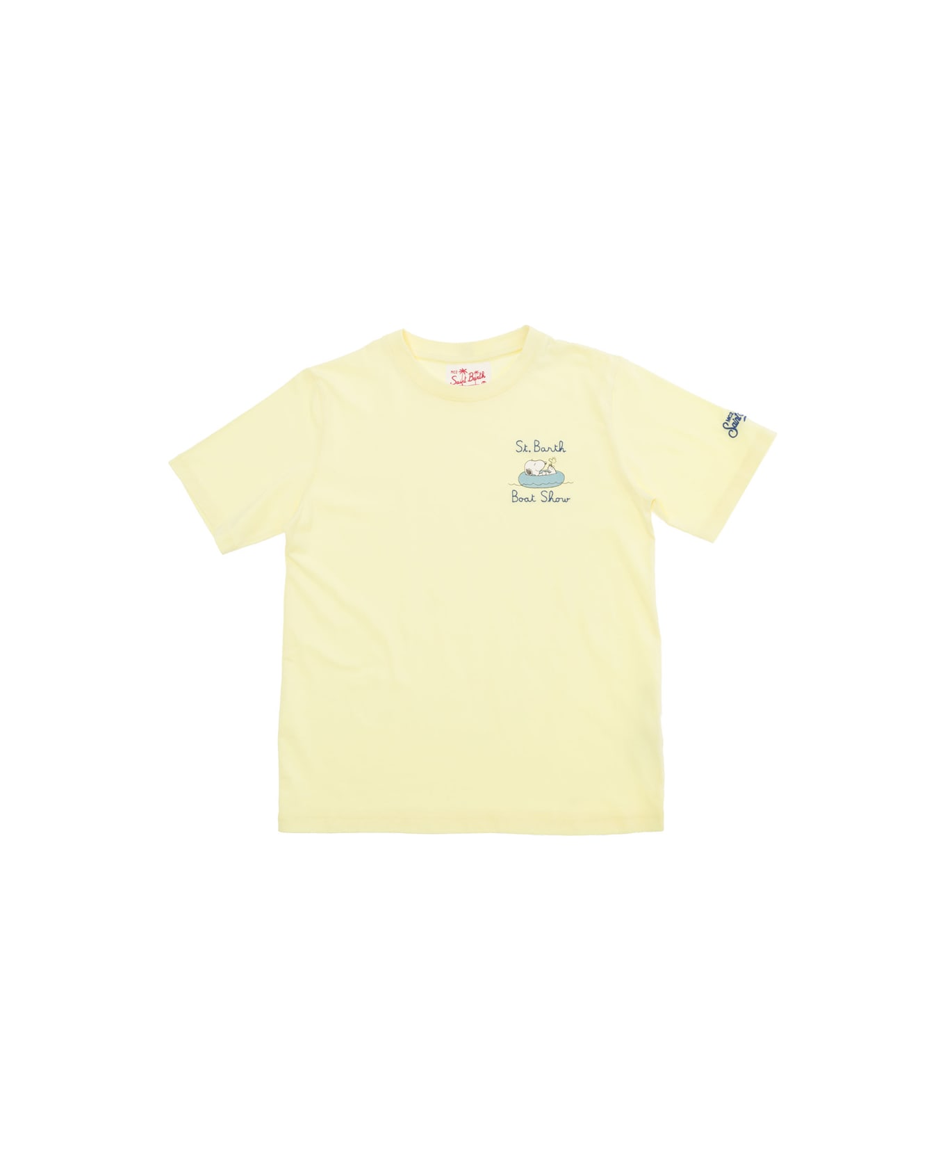 MC2 Saint Barth Yellow T-shirt With Snoopy Boat Print In Jersey Baby - Yellow