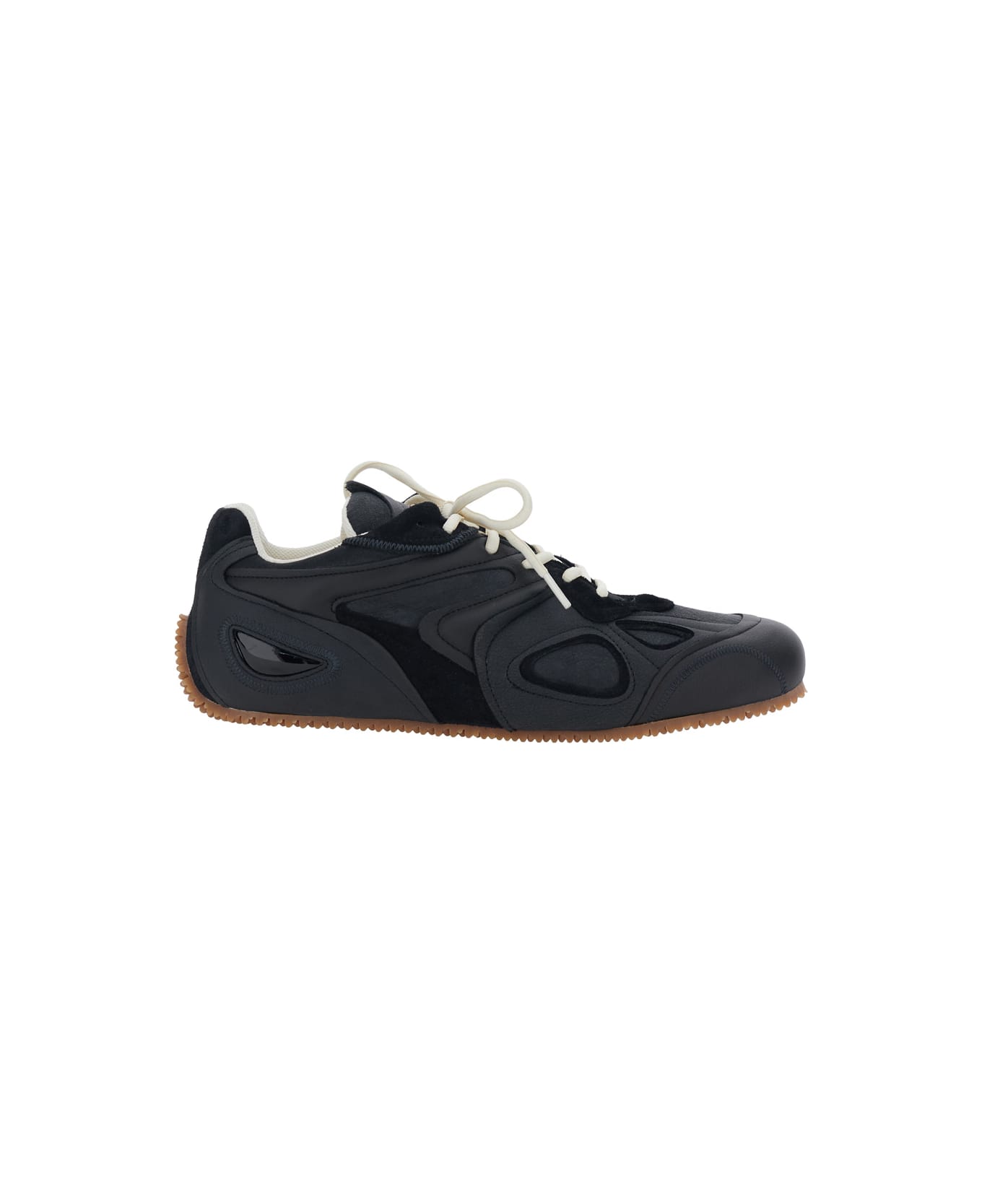 Axel Arigato 'slow Runner' Black Sneaker With Insert Design And Grooved Sole In Leather And Suede Man - Black
