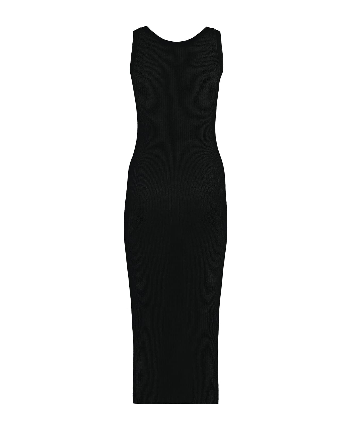 Pinko Francoforte Ribbed Knit Midi Dress - black