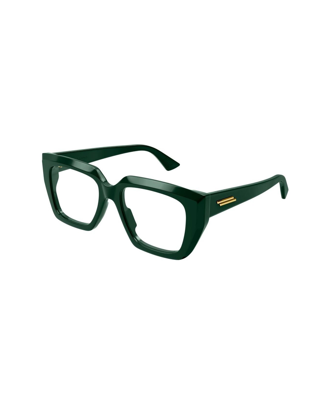 Bottega Veneta Eyewear Square Frame Glasses - GREEN-GREEN-TRANSPARENT