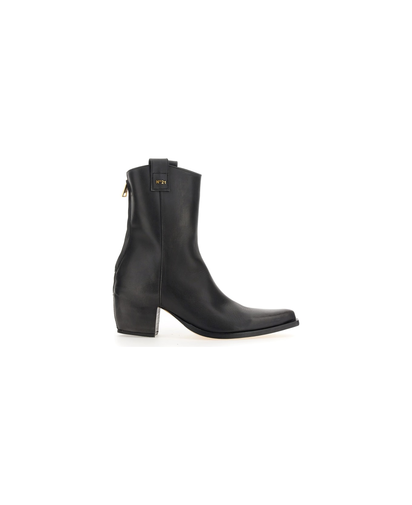 N.21 Leather Boot - BLACK