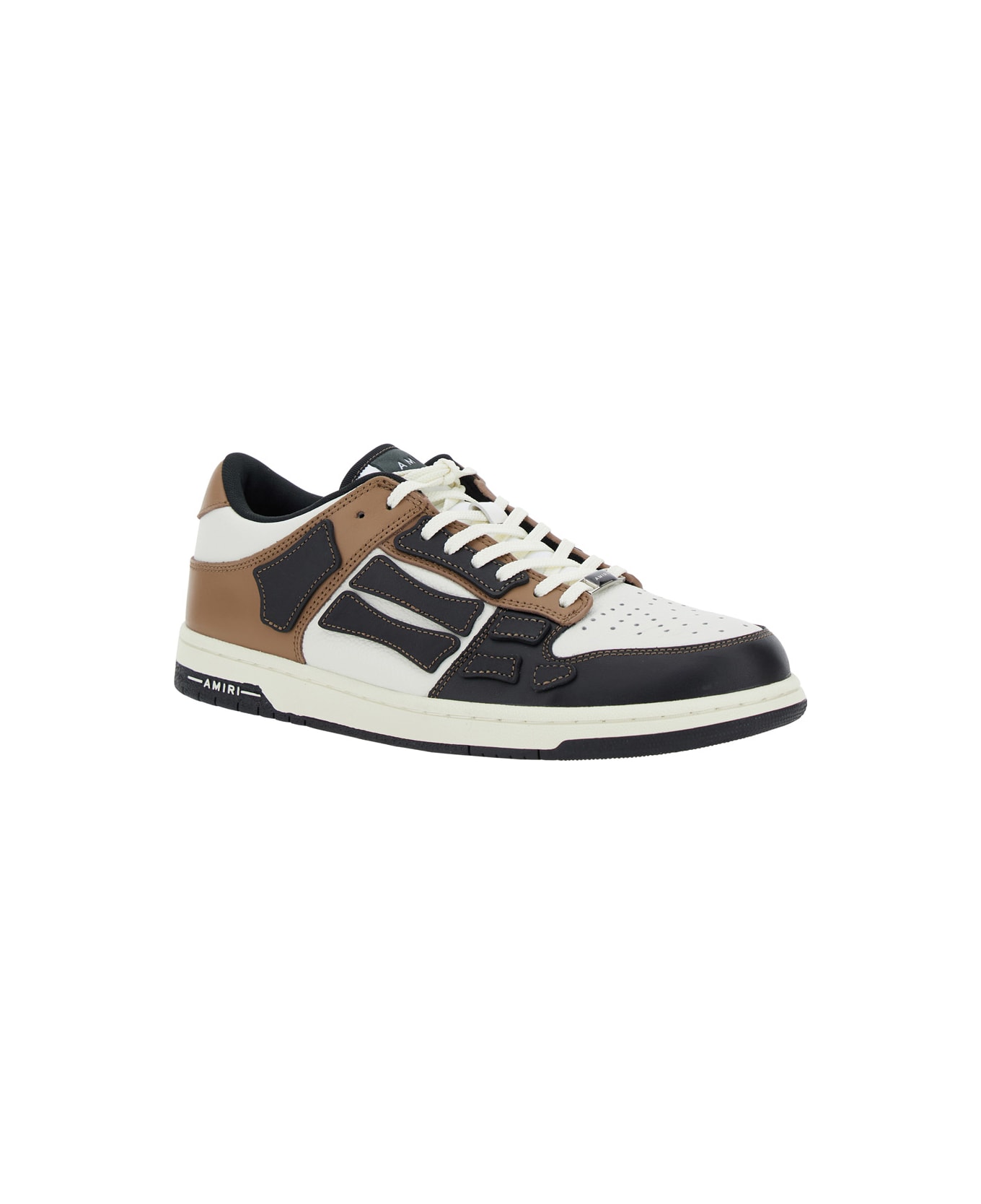 AMIRI Brown Low Top Sneakers With Panels In Leather Man - Brown スニーカー