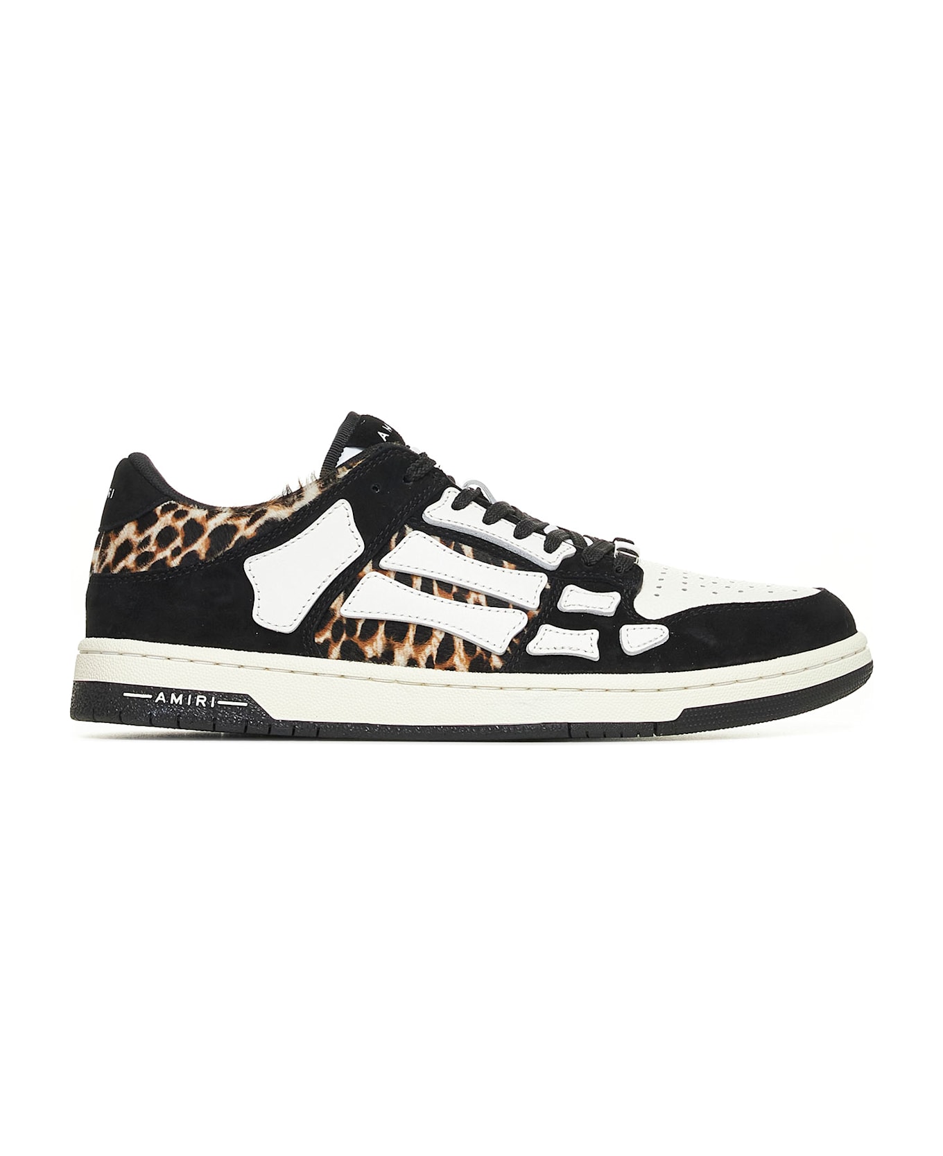 AMIRI Skeleton Patch Round Toe Sneakers - Black