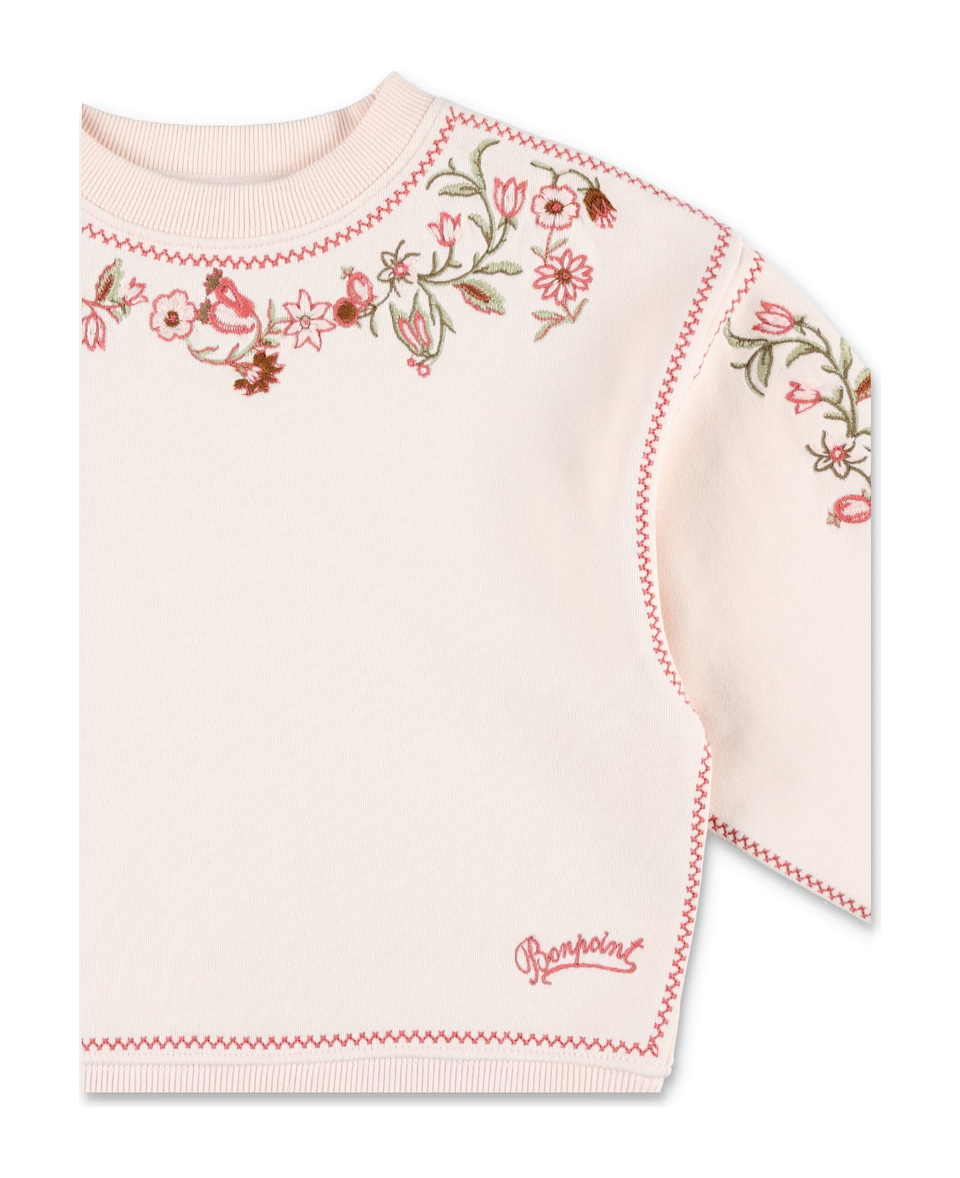 Bonpoint Embroidered Sweatshirt - UPB ROSE PALE