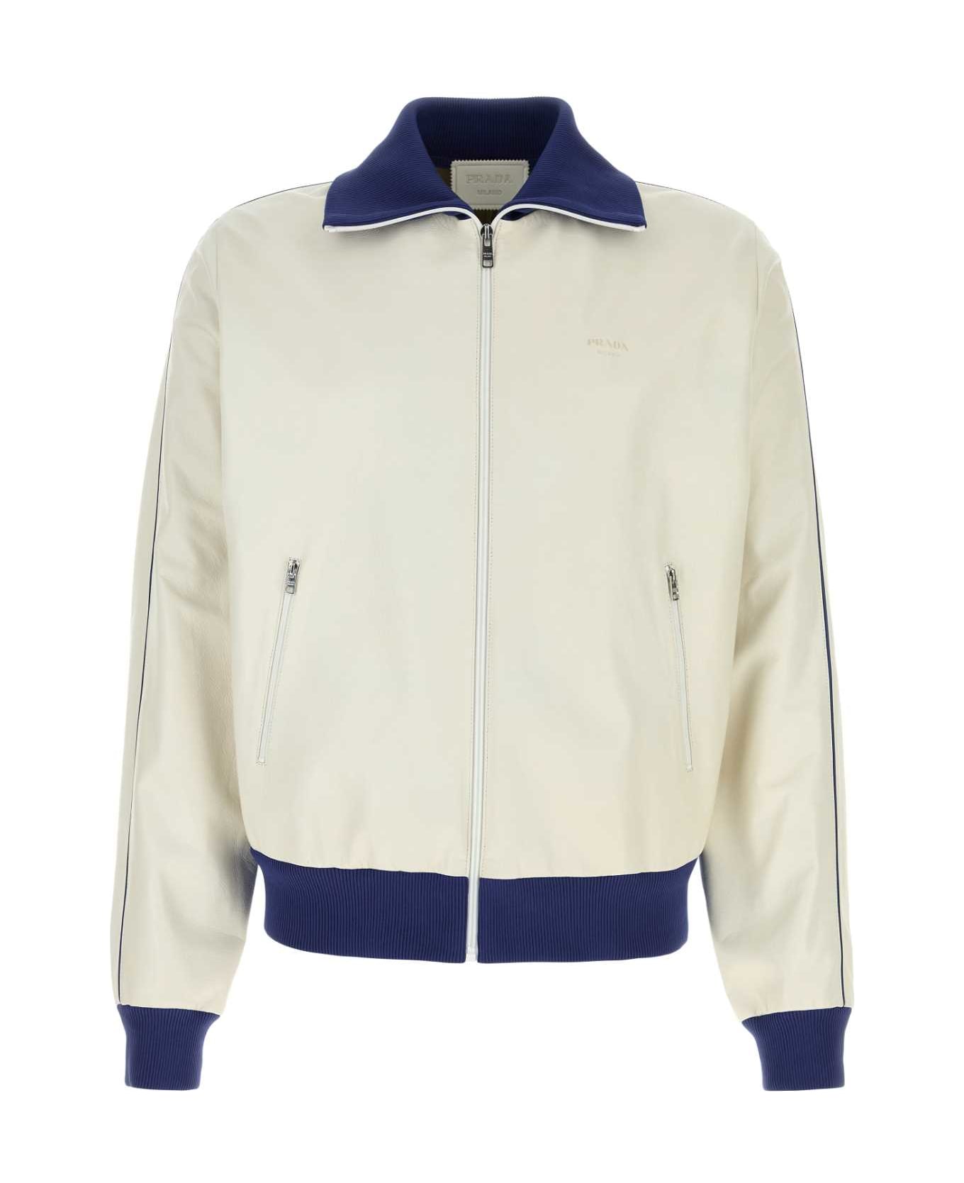 Prada Ivory Nappa Leather Jacket - BIANCO