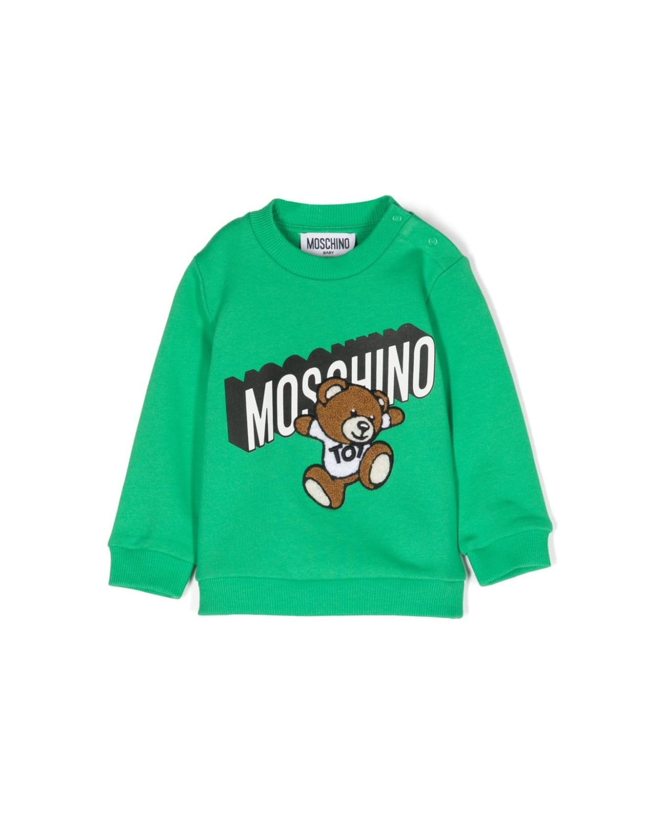 Moschino Felpa Con Logo - Green ニットウェア＆スウェットシャツ