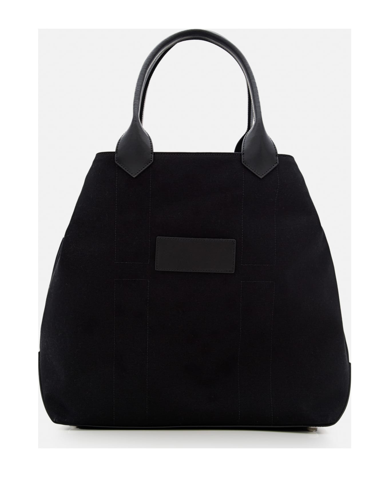 Hogan Medium Script Canvas Shopping Bag - Nero e Bainco