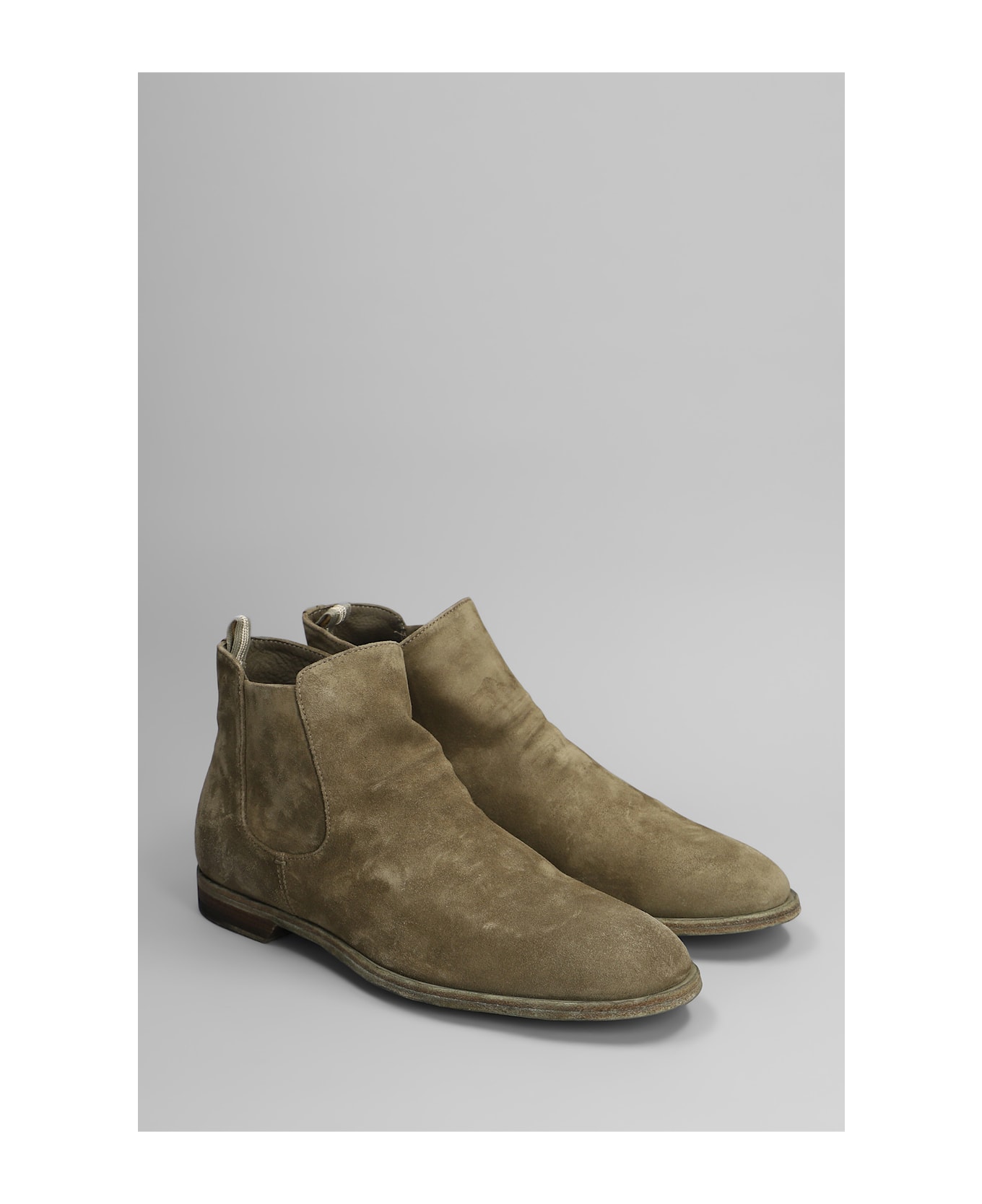 Officine Creative Sound 004 Ankle Boots In Beige Suede - beige