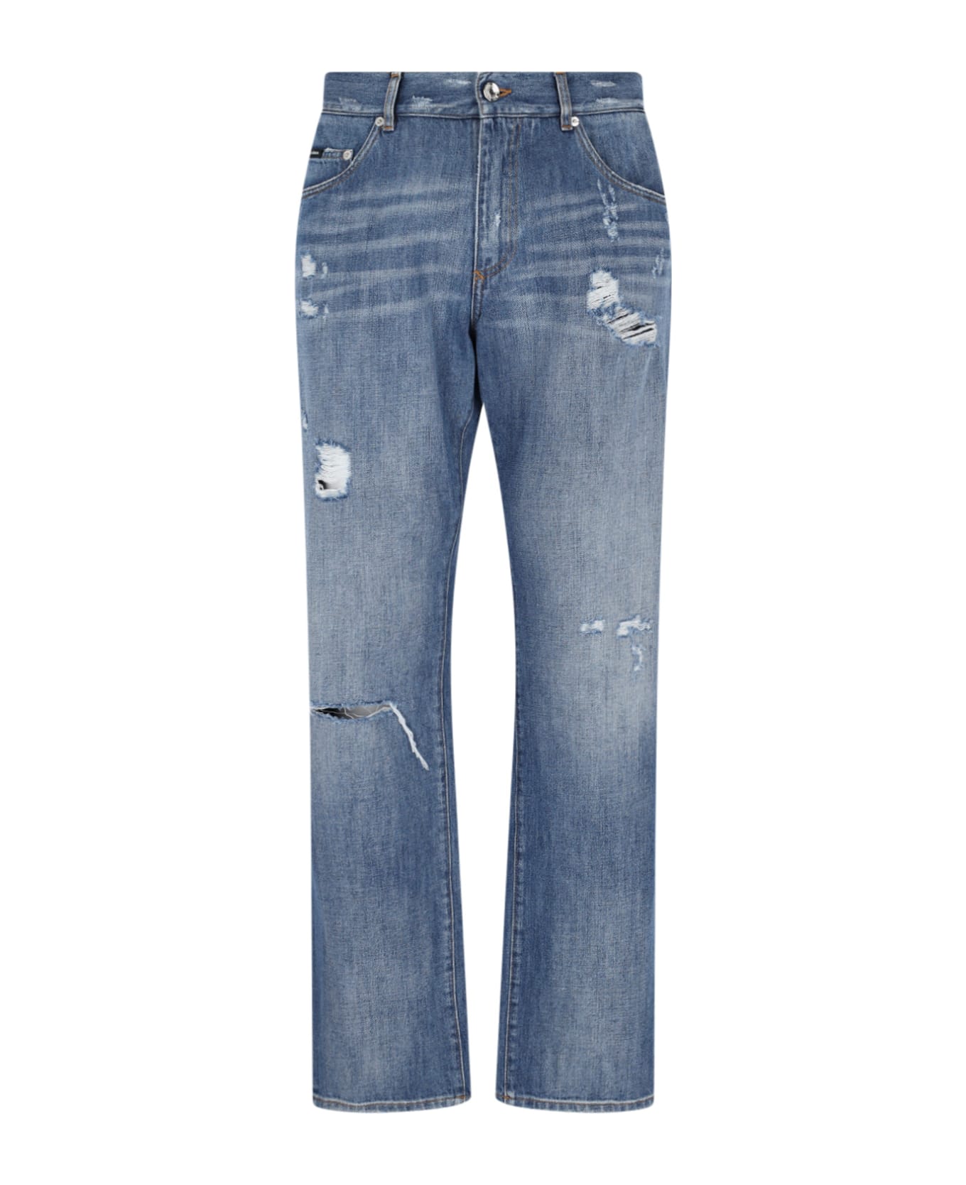 Dolce & Gabbana Destroyed Detail Jeans - Blue